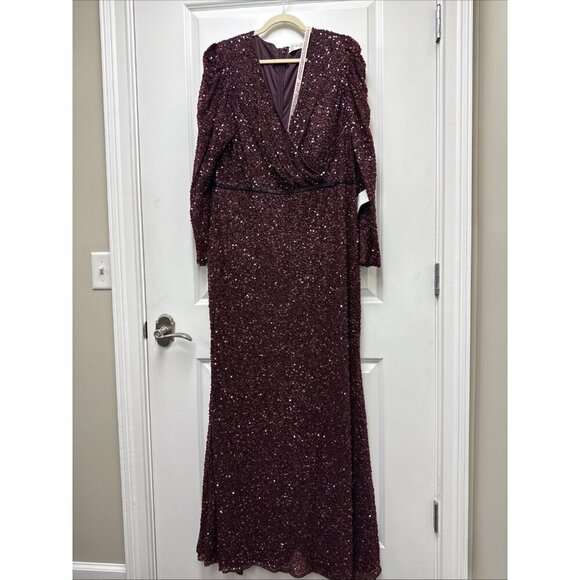 Mac Duggal Merlot Sequin Maxi Dress - Picture 4 of 11